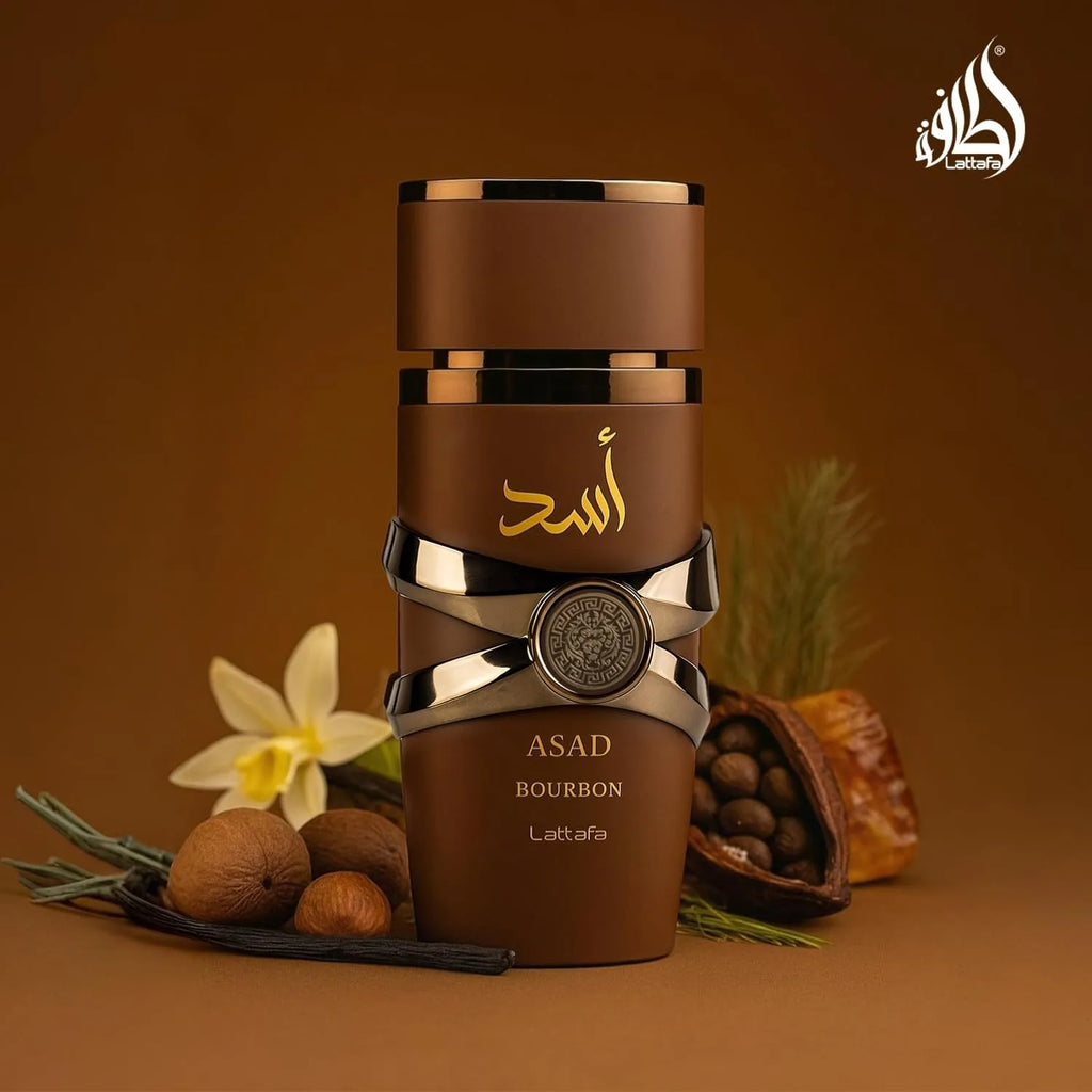Lattafa Asad Bourbon Eau De Parfum Spray 3.4 oz (100ml) Unisex New in Box Sealed Original
