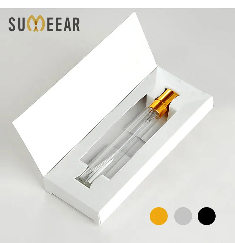 50Pieces/Lot 10ML Perfume Bottle With Paper Boxes Empty Atomizer Spray Glass Perfume Bottle