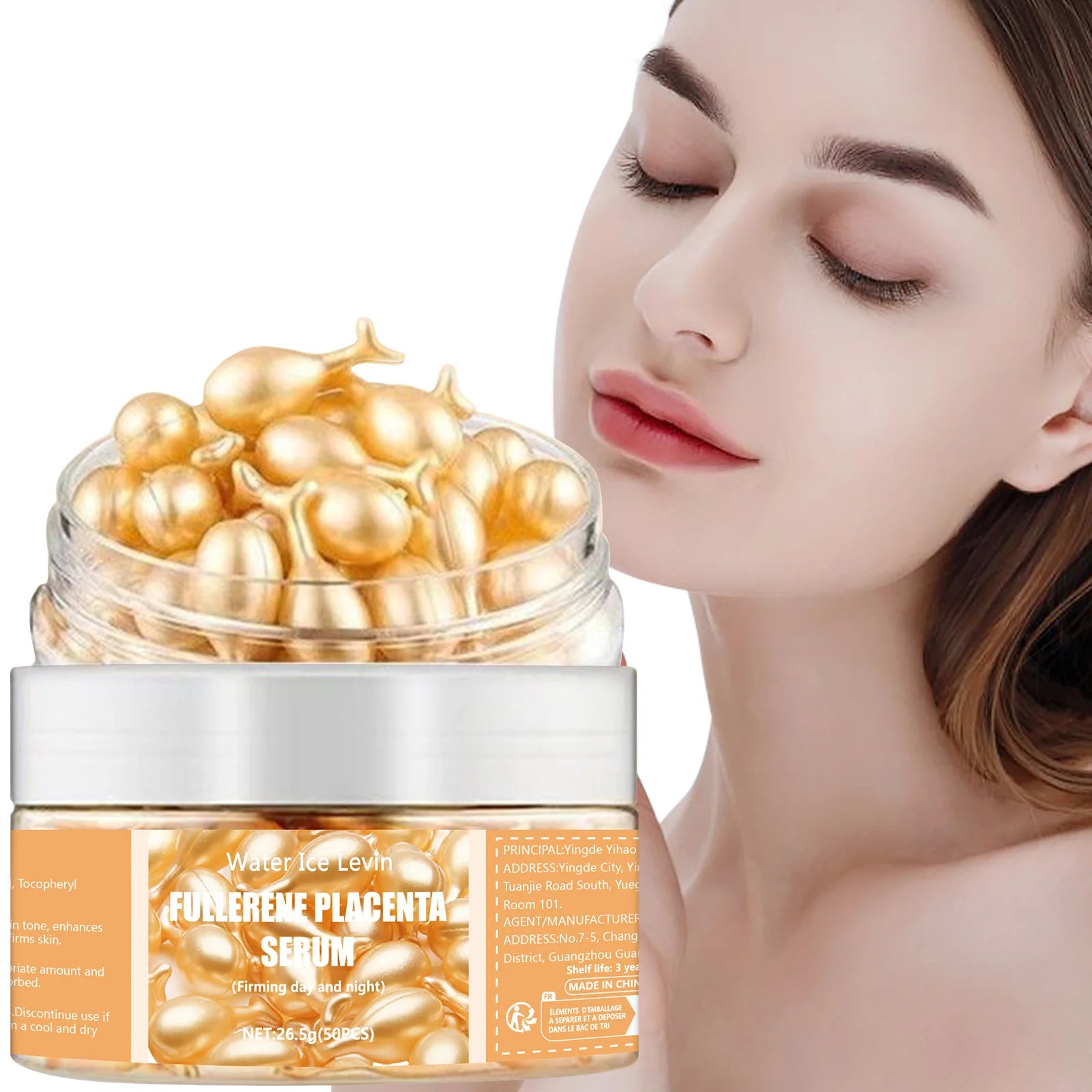 Capsules Sérum Collagène & Acide Hyaluronique – Anti-rides & Éclat – Lot 50