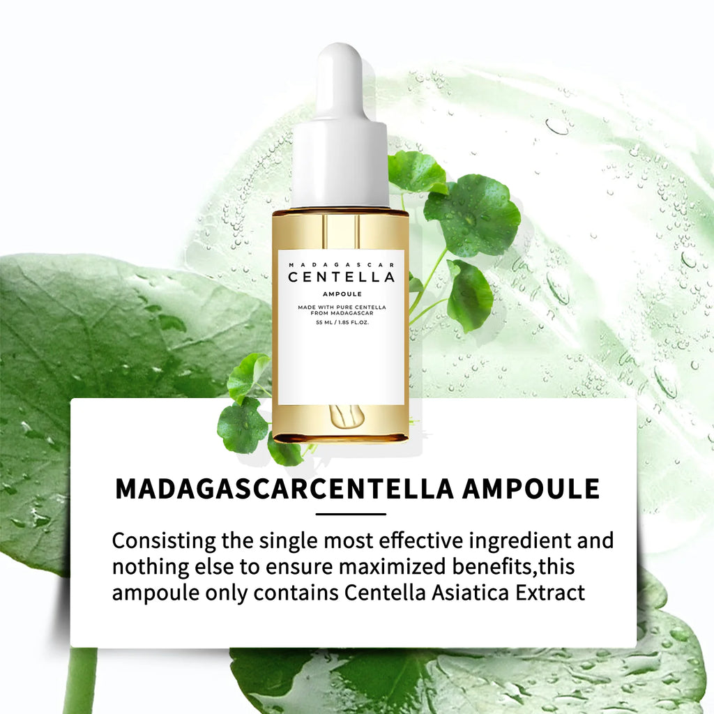 Madagascar Centella Asiatica Serum 55ml - Sensitive Skin Soothing Formula with Acne Support & Deep Moisturizing Care for Face.