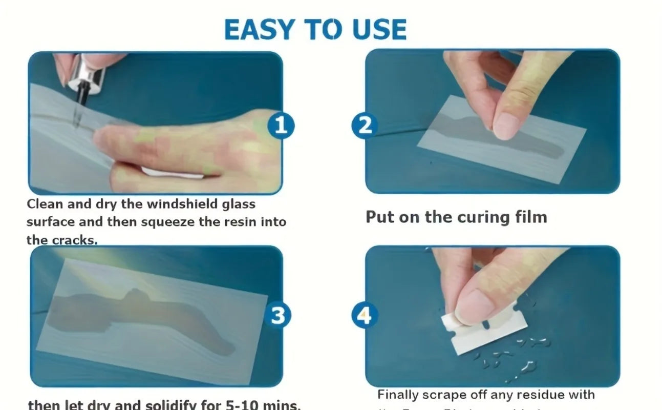 Windshield Repair Kit,1 Bottle Nano Glass Crack Repair Liquid Quick Windshield Repair for Chips
