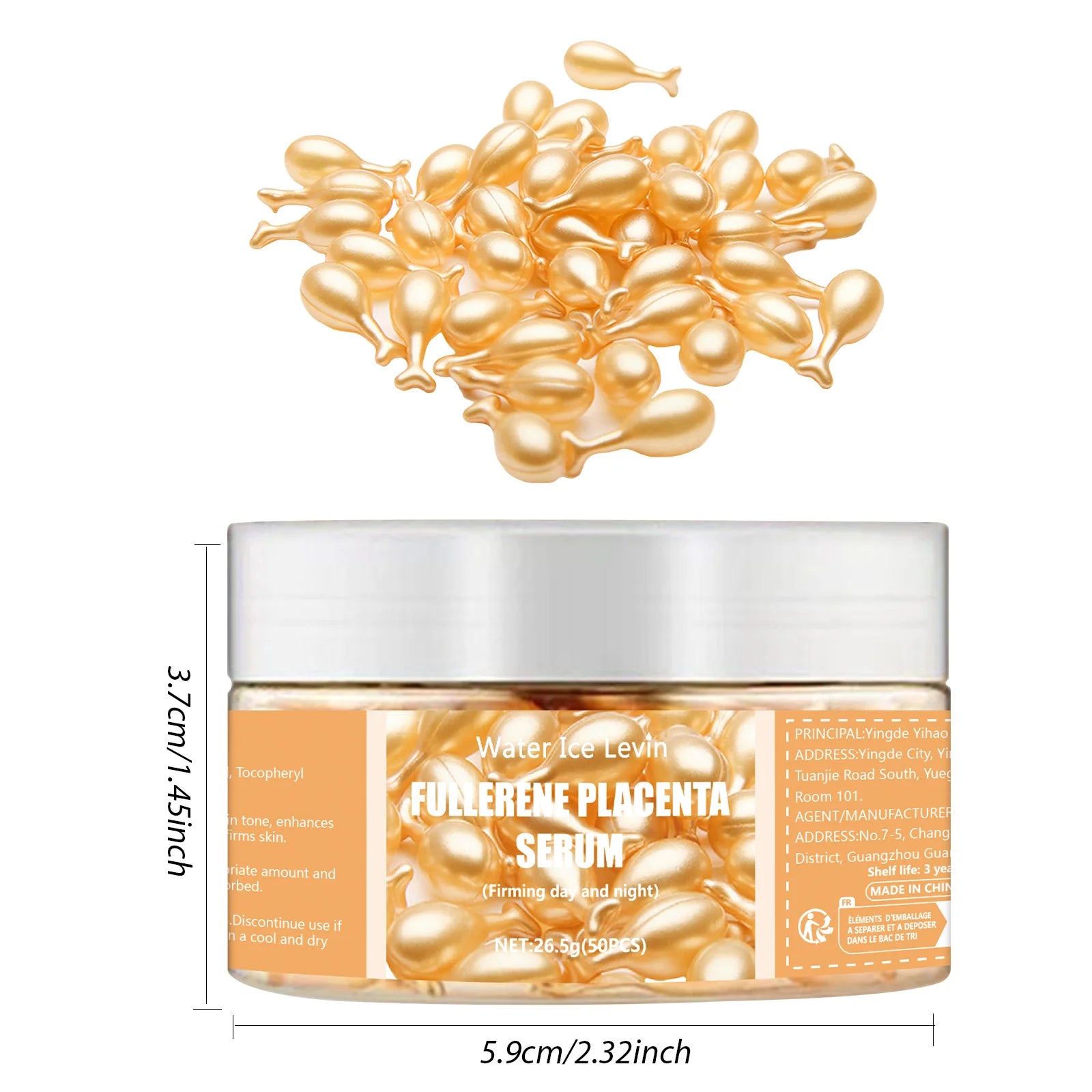 Capsules Sérum Collagène & Acide Hyaluronique – Anti-rides & Éclat – Lot 50