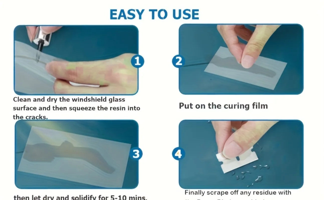 Windshield Repair Kit,1 Bottle Nano Glass Crack Repair Liquid Quick Windshield Repair for Chips