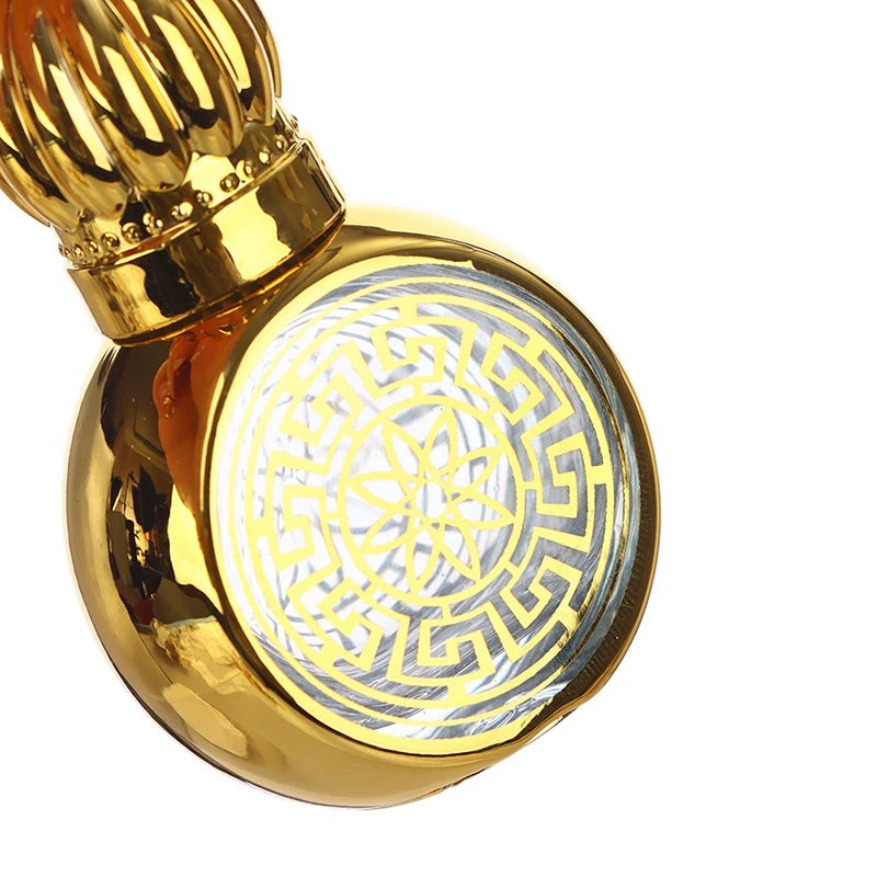 10ml Mini Essential Oil Roller Bottle Gold Crown Shape Perfume Bottling Portable Travel Electroplated Carve Glass Empty Bottle